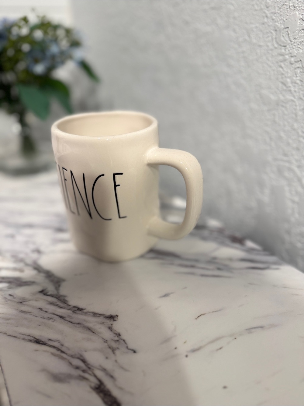 Rae Dunn Patience Mug Cream Ceramic Farmhouse Coffee Cup Large Long Letters - Picture 5 of 9